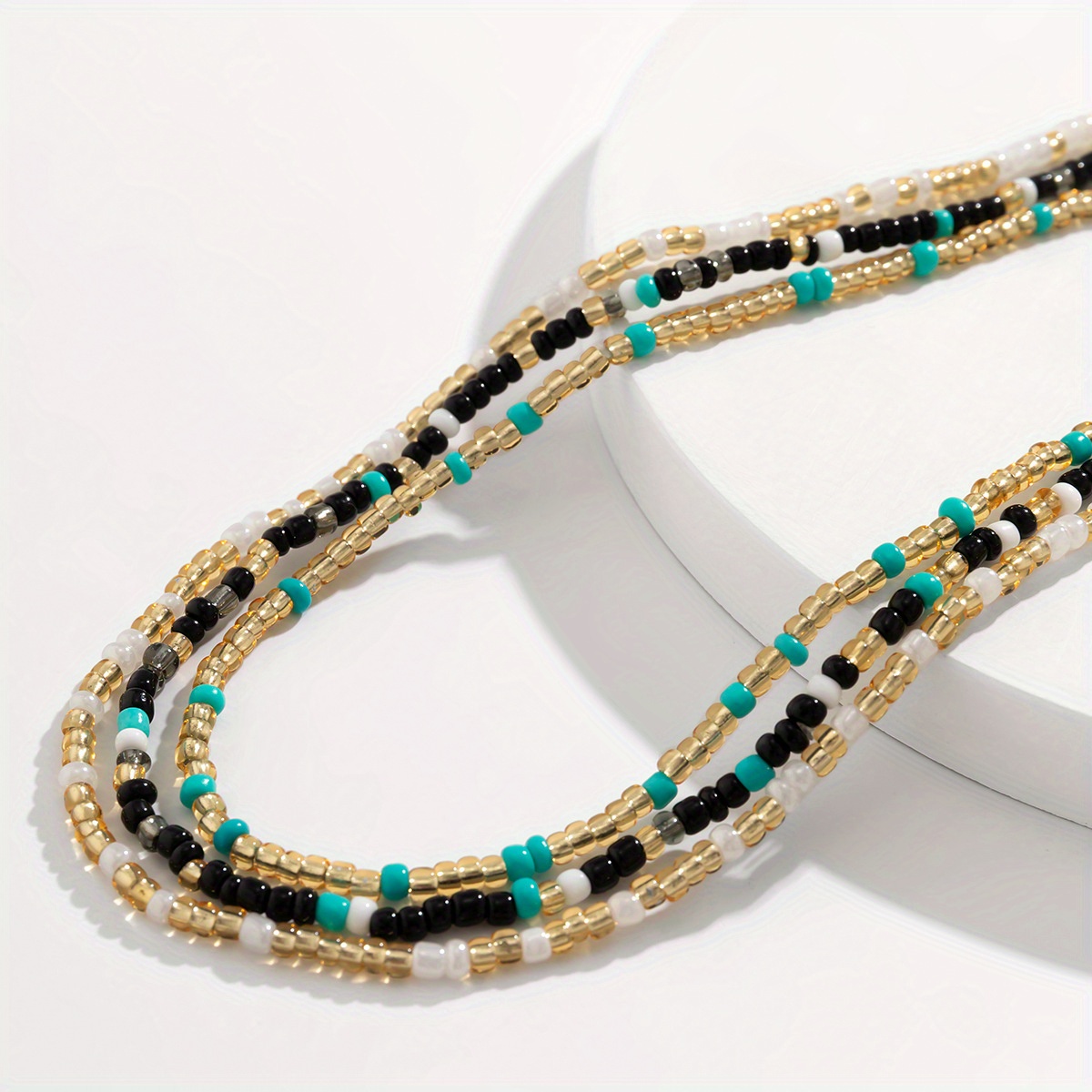 Colorful Mixed Glass Bead Body Chain for Summer Beach Vacation